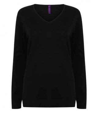 Henbury H721 Ladies Lightweight Cotton Acrylic V Neck Sweater